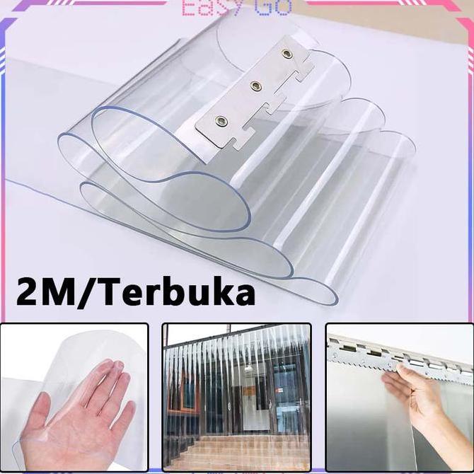 PARAADIZE 2meter Tirai Plastik Transparan Tirai Pvc Strip Curtain 20cm Tirai Plastik Bening Gorden P