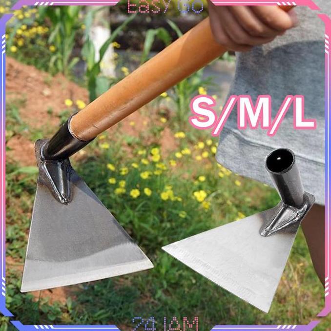 ALONLEYY Cangkul Segitiga Berkebun Cangkul Besi Kecil Cangkul Mini Baja Asli Cangkul Tajam