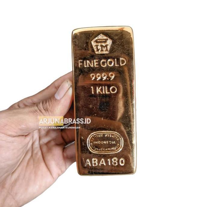 Pilihan - Miniatur Logam Mulia Emas Batangan Kuningan 1Kg