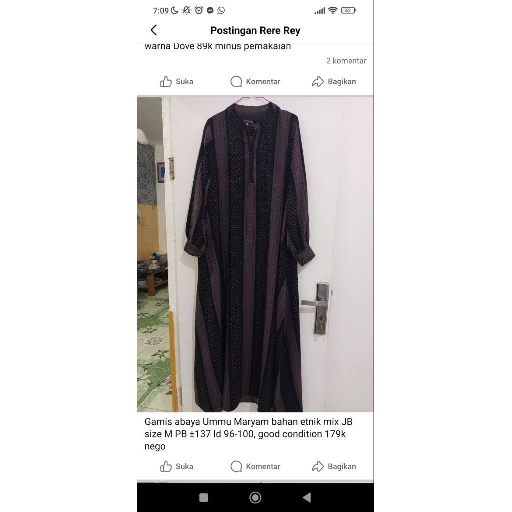 set gamis Ummu Maryam dan FK Alfajar Raisha Ceruti premium 2 layer