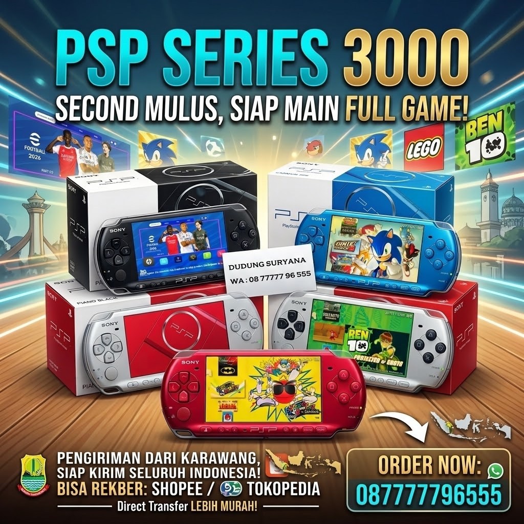PSP 3000 SIAP MAIN FULL GAME - KONDISI SECOND MULUS