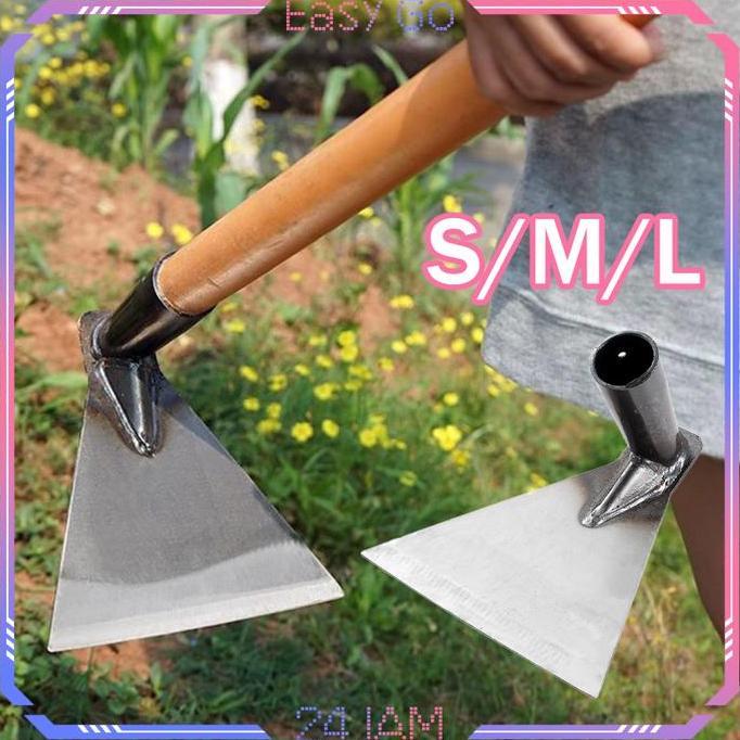 GUDTIMESS Cangkul Segitiga Berkebun Cangkul Besi Kecil Cangkul Mini Baja Asli Cangkul Tajam