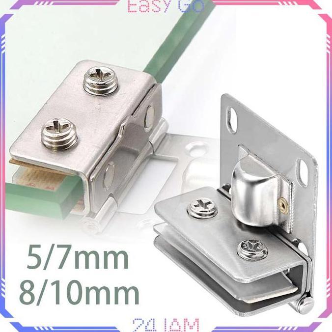 IFYYOU Engsel Pintu Kaca Jepit Engsel Jepit Kaca Stainless Engsel Penjepit Kaca Engsel Lemari Kaca E