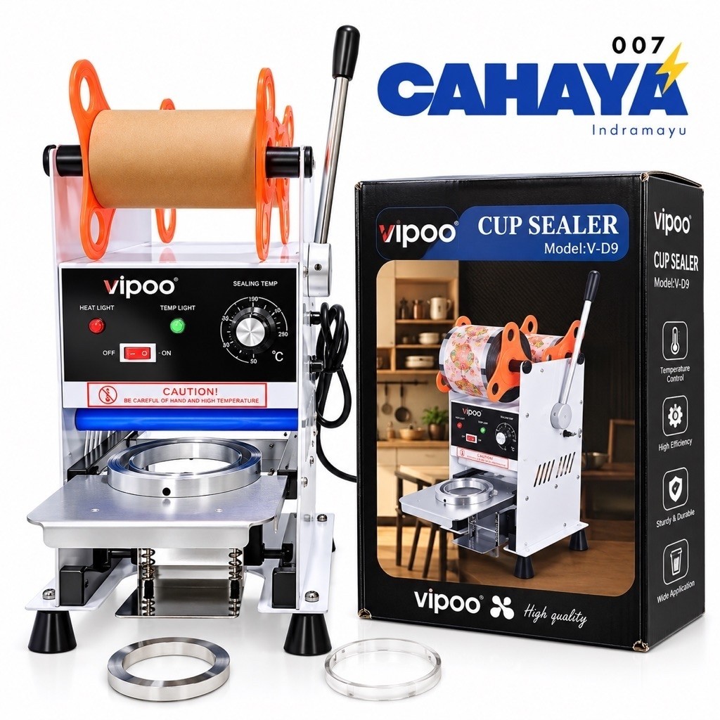 Cup Sealer VIPOO VD9 Press plastik 22 OZ Alat press Plastik Vipoo Manual