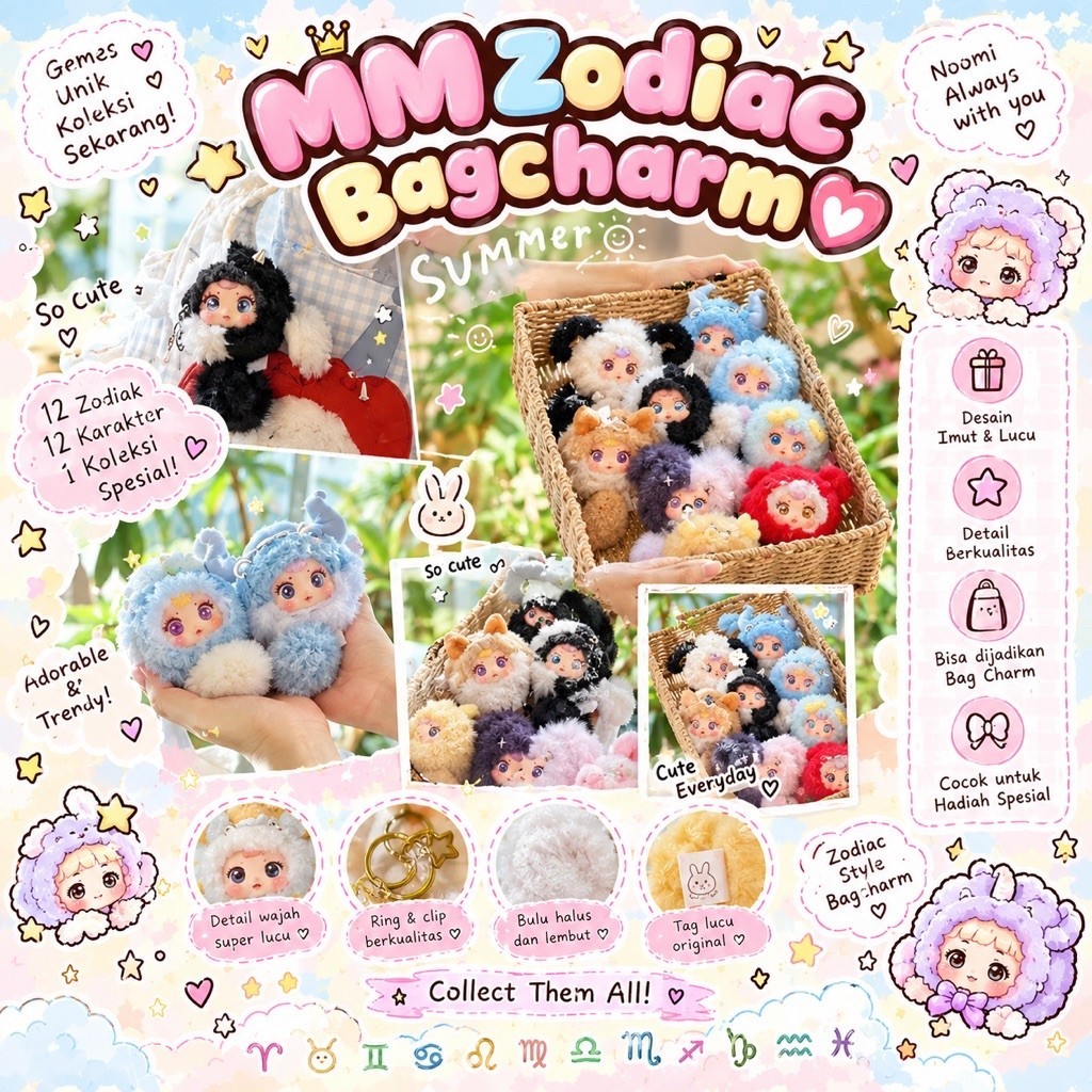 (READY STOCK) MM ZODIAC BAG CHARM | GANCI MM ZODIAC