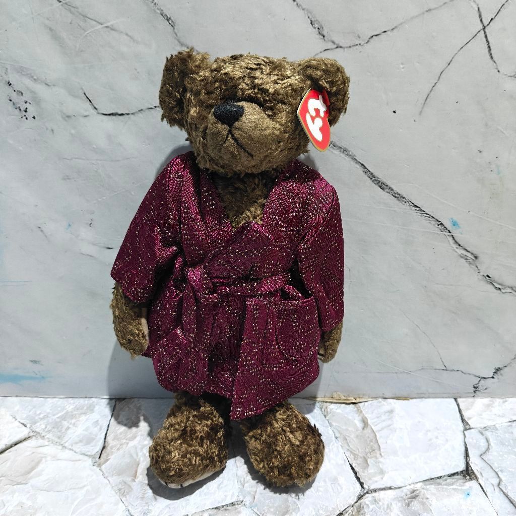 Newtag Boneka Vintage Ty Attic Treasures Collection "Tyrone" the Teddy Bear Antik Rare