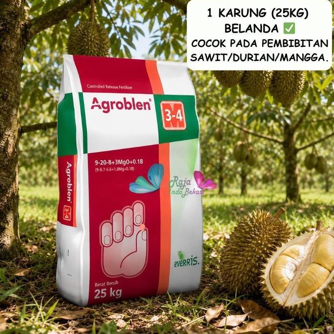 AGROBLEN 9-20-8 1 karung 25 kg Pupuk Pembibitan Buah Sawit Aglonema Belanda Holland Osmocote
