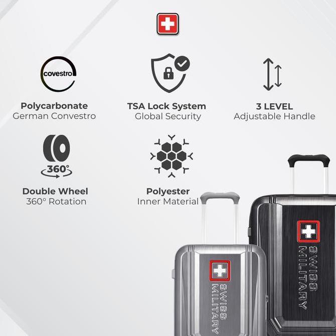 Swiss Military Koper Stila Silver - Koper Bagasi 24 inch