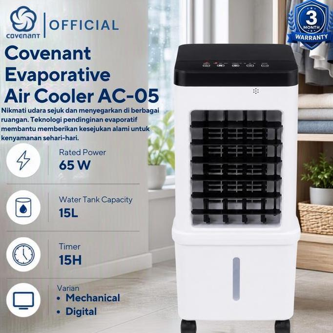 Covenant Official Evaporative Air Cooler AC-05 Pendingin Udara Ruangan Portabel dengan Ice Box 15L L