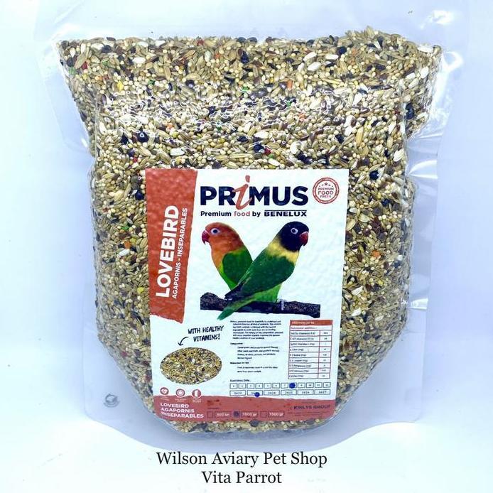 BENELUX - PRIMUS LOVEBIRD 1 KG MAKANAN LOVEBIRD IMPORT BELGIA Pakan LB