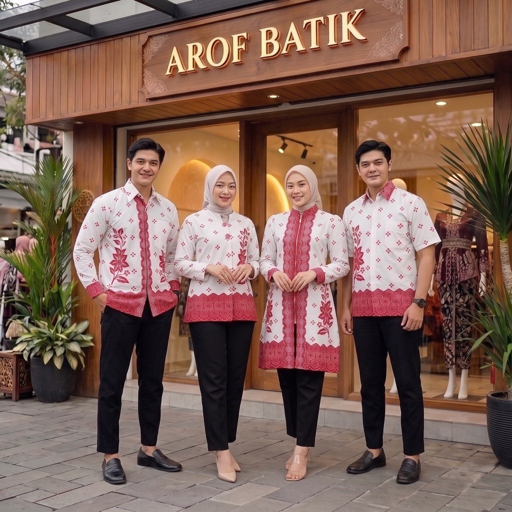 Batik Couple Terbaru Pasangan Seragam Merah Putih