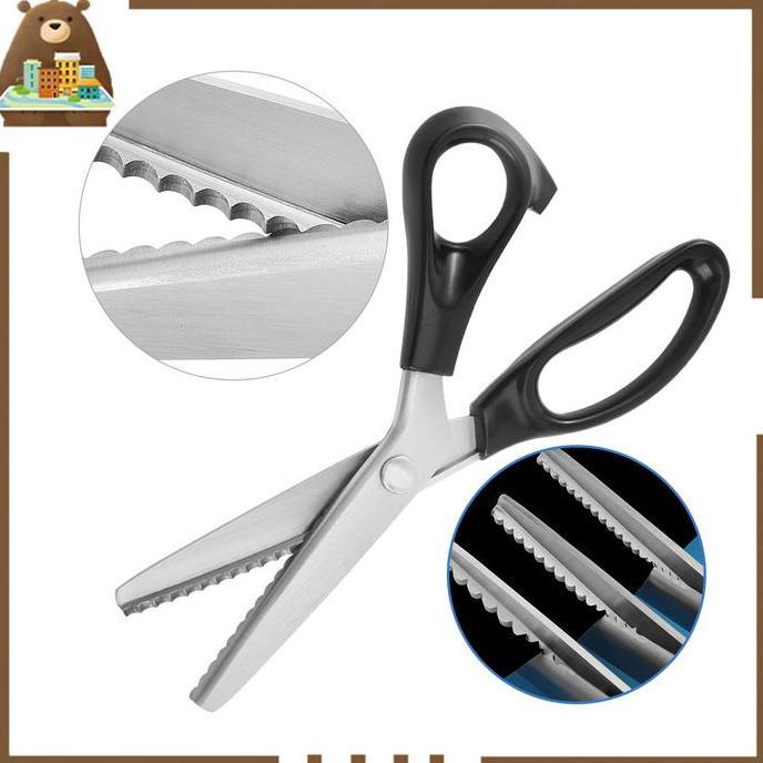 Gunting Gelombang Kain / Gunting Gerigi Kain / Gunting Bahan Kain Zigzag Stainless Steal 9"