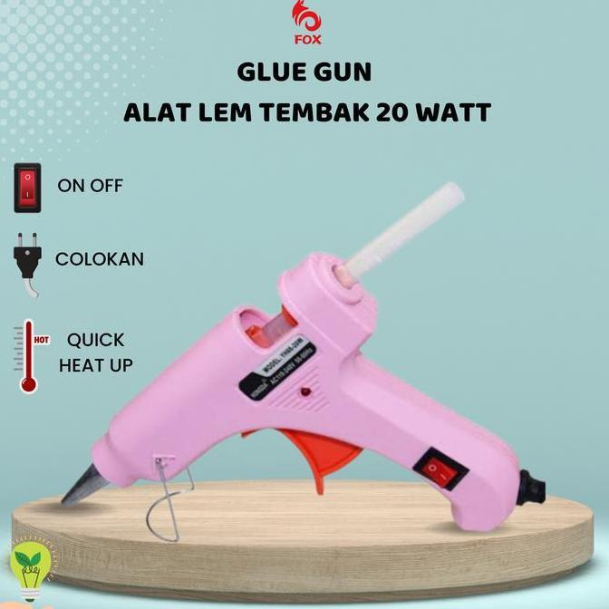 Baracsinglethones - Glue Gun / Alat Lem Tembak 20W / Alat Lem Tembak Warna Pink & Kuning