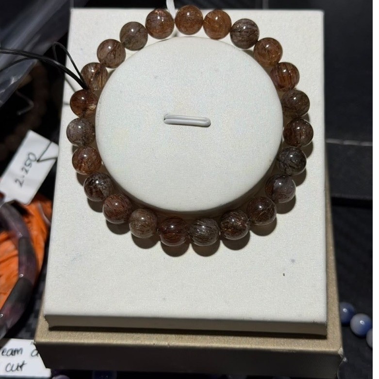 gelang batu alam asli black gold superseven 8mm