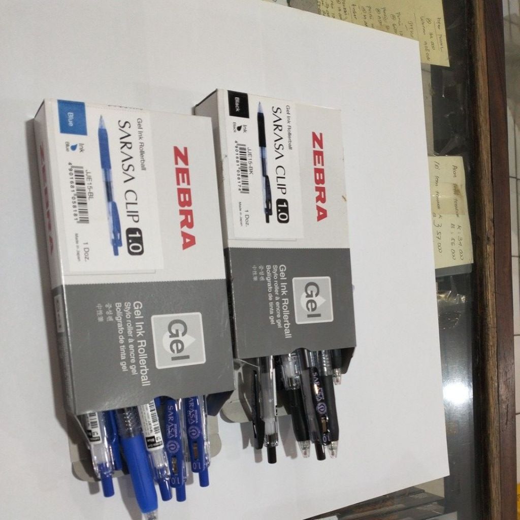 Balpoint Gel Sarasa Clip 1.0  Zebra Hitam/Biru 1pack isi 12