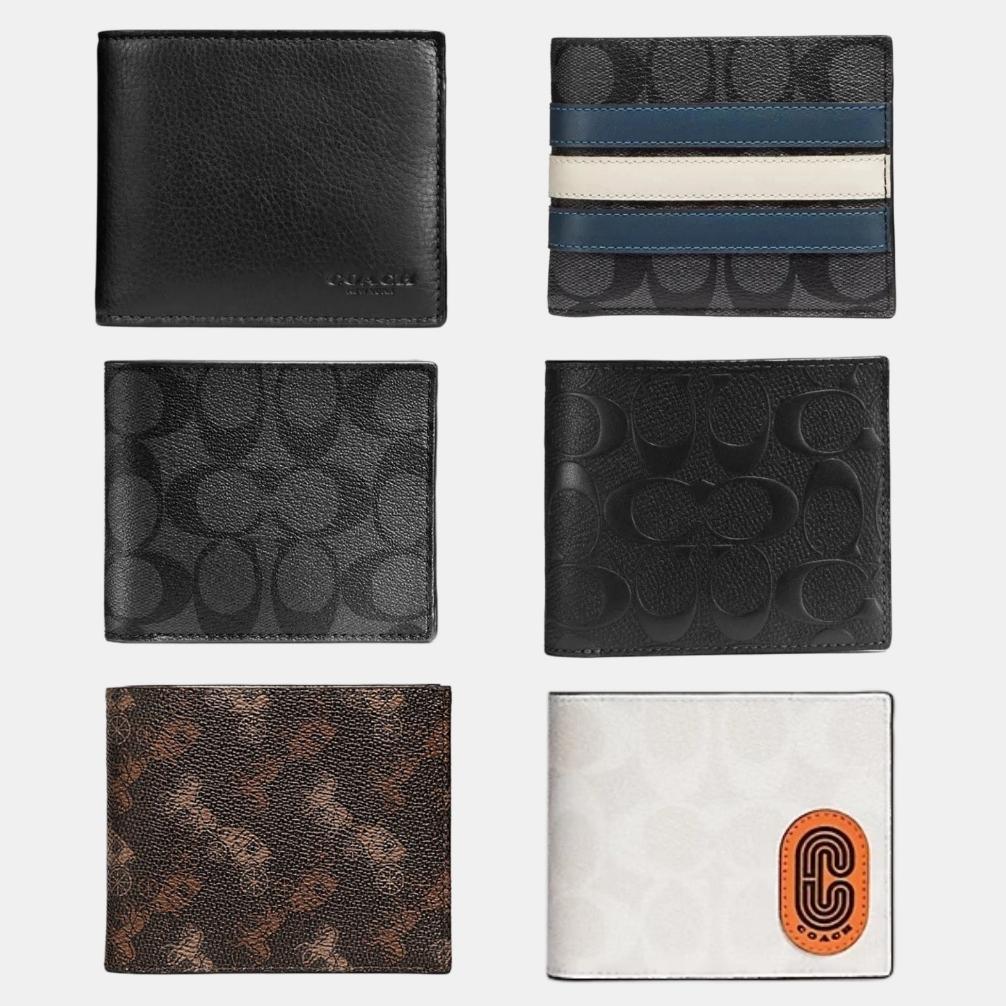 Coach Dompet Pria Bifold Men Wallets Dompet Lipat Pria Fullset ORIGINAL Coach Wallet Coach Dompet Me