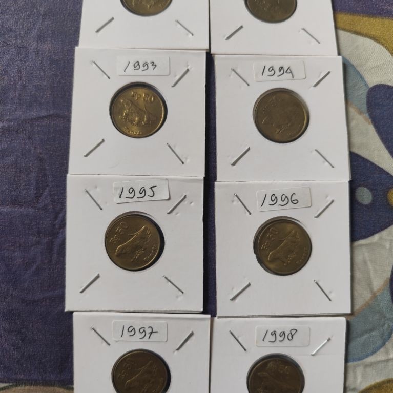1 set koin 50 komodo 1991 -1998 lengkap dengan 1997 koin rare