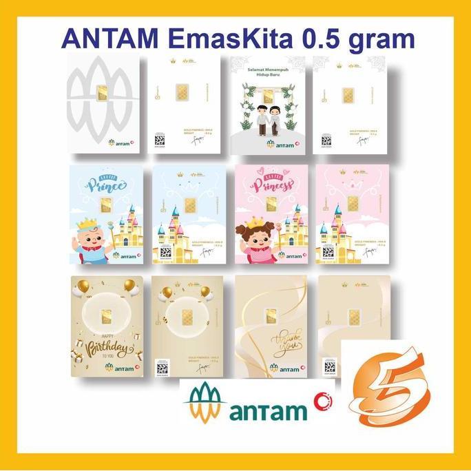Terlaris Emas Logam Mulia Antam Emas Kita 0.5 Gram Wedding Birthday Baby Ultah