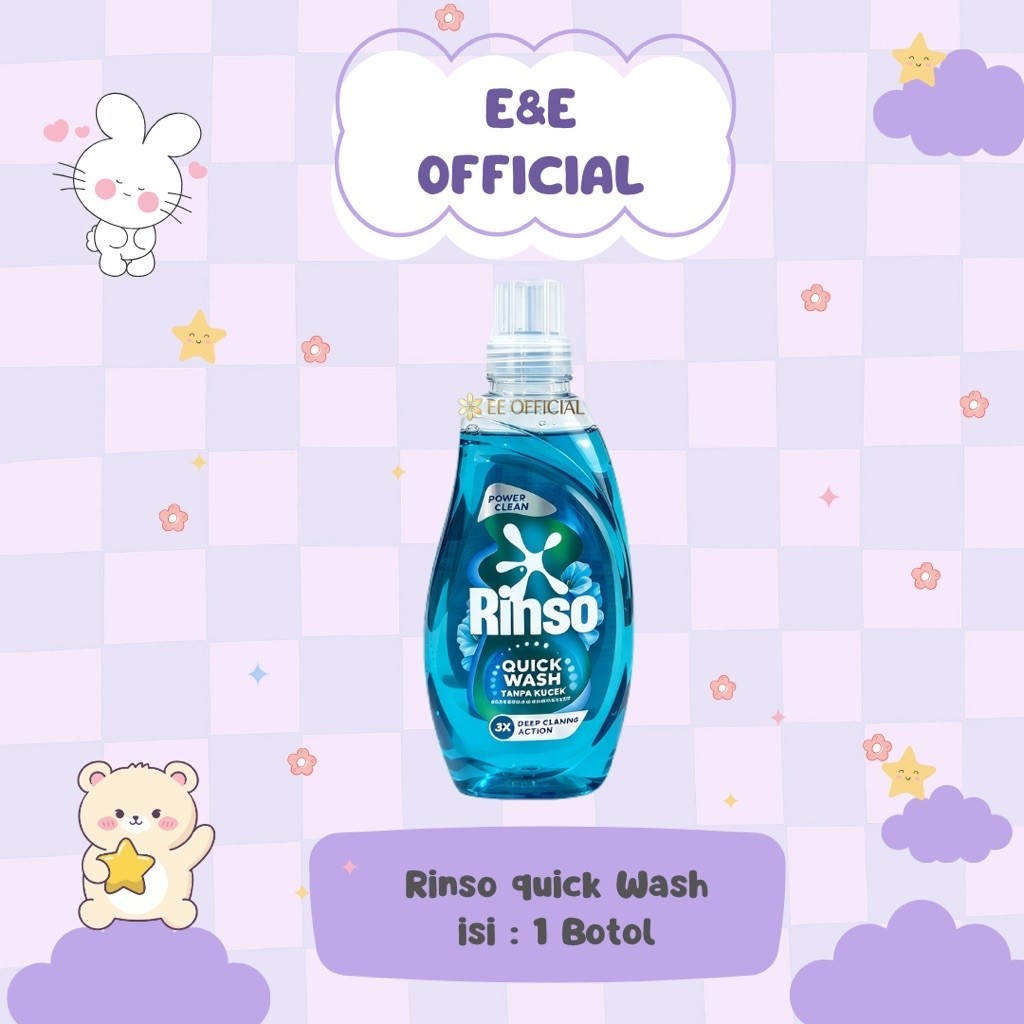 [ 1 BOTOL ] RINSO QUICK WASH DETERGEN GREEN / RINSO BOTOL HIJAU 650 GRAM / DETERJEN CAIR RINSO / SAB
