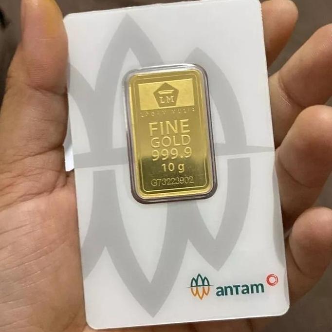 Terlaris Logam Mulia Lm Press 10Gr 10G 10 Gram Batangan Emas Antam Sertifikat