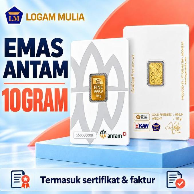 Terlaris 10 Gr (Gram) Goldbar/Logam Mulia/Lm/Emas Batangan Antam Bersertifikat - 10 G Retro