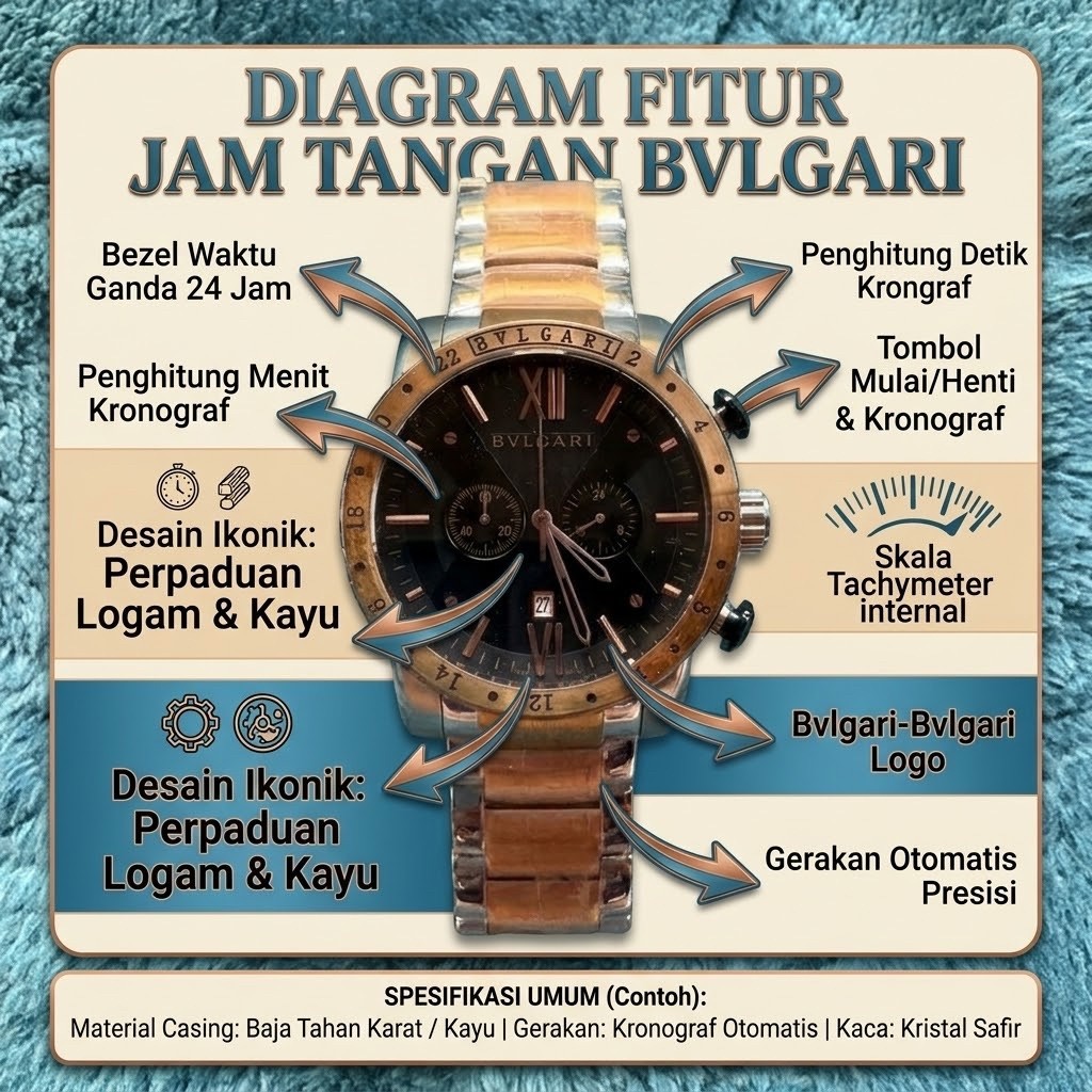 jam tangan Bvlgari Diagono Professional (Two-Tone Rose Gold & Stainless Steel)