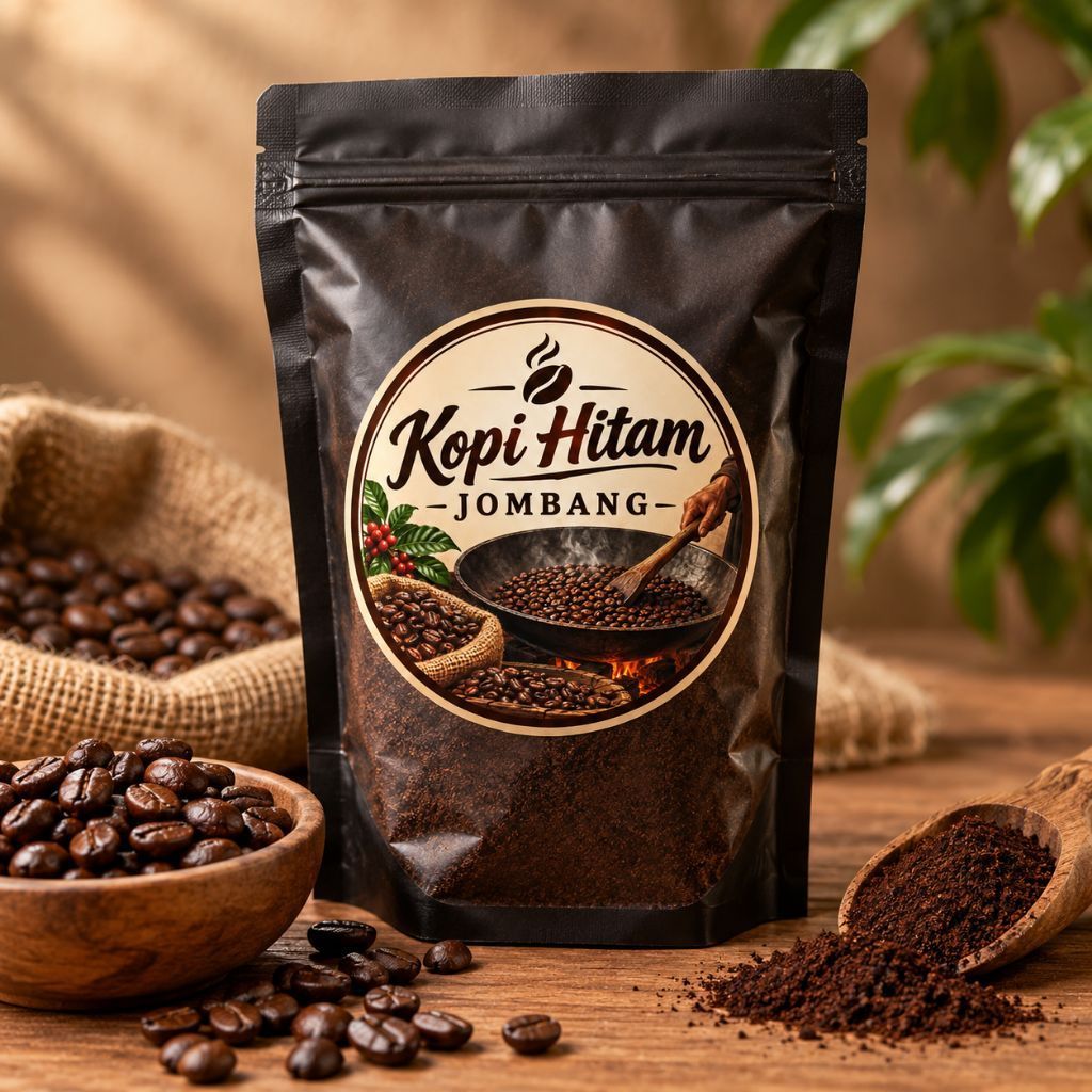 Kopi Hitam Jombang Bubuk Kopi Hitam dalam Kemasan berat 1kg / 1000g