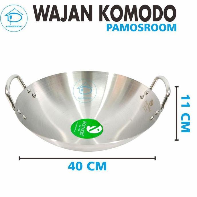 Komodo Kuali Wajan 40cm Penggorengan Stainless Steel Diameter 40cm