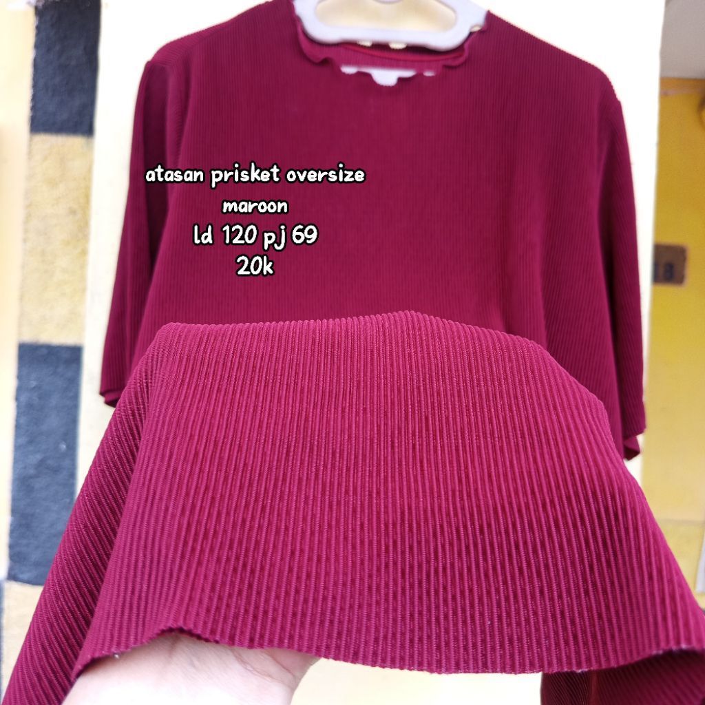 kaos oversize prisket maroon 20k/pl by RH