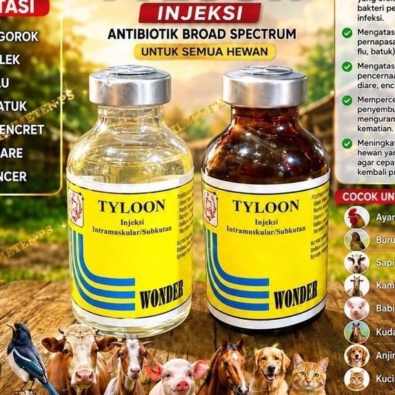 NEW PRODUK TYLON 20 ML OBAT TYLOON INJEKSI AYAM BURUNG MERPATI SAKIT SNOT MATA BENGKAK BY WONDER