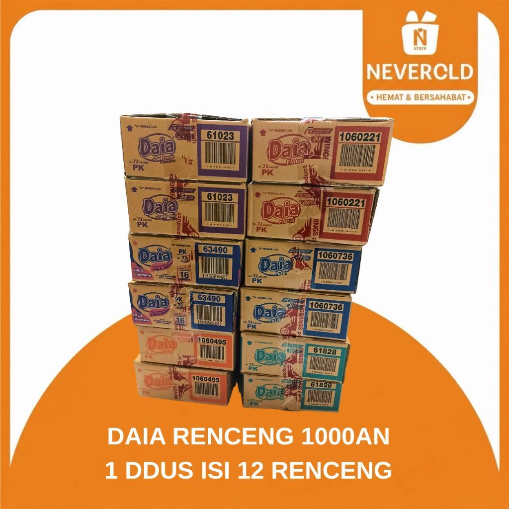 DAIA DETERJEN RENCENG 1000 1 DUS 72 SACHET