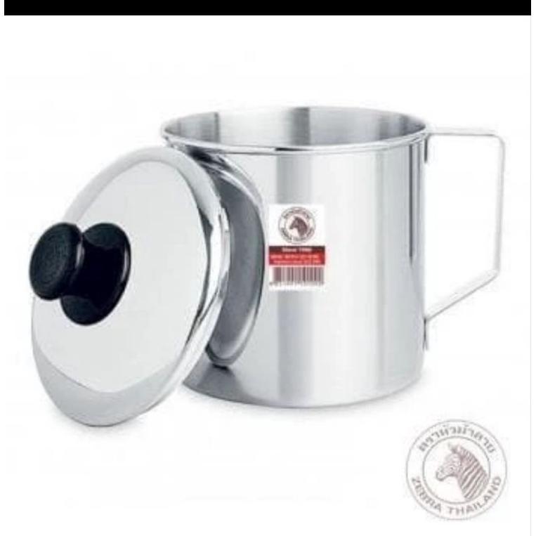 NEW Cangkir Stainless ZEBRA 14 Cm Plus Tutup 110114 - Mug Stainless