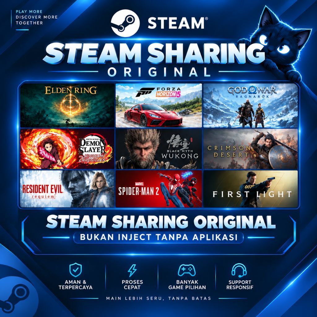 Akun Steam Sharing Premium Original | LifeTime steam