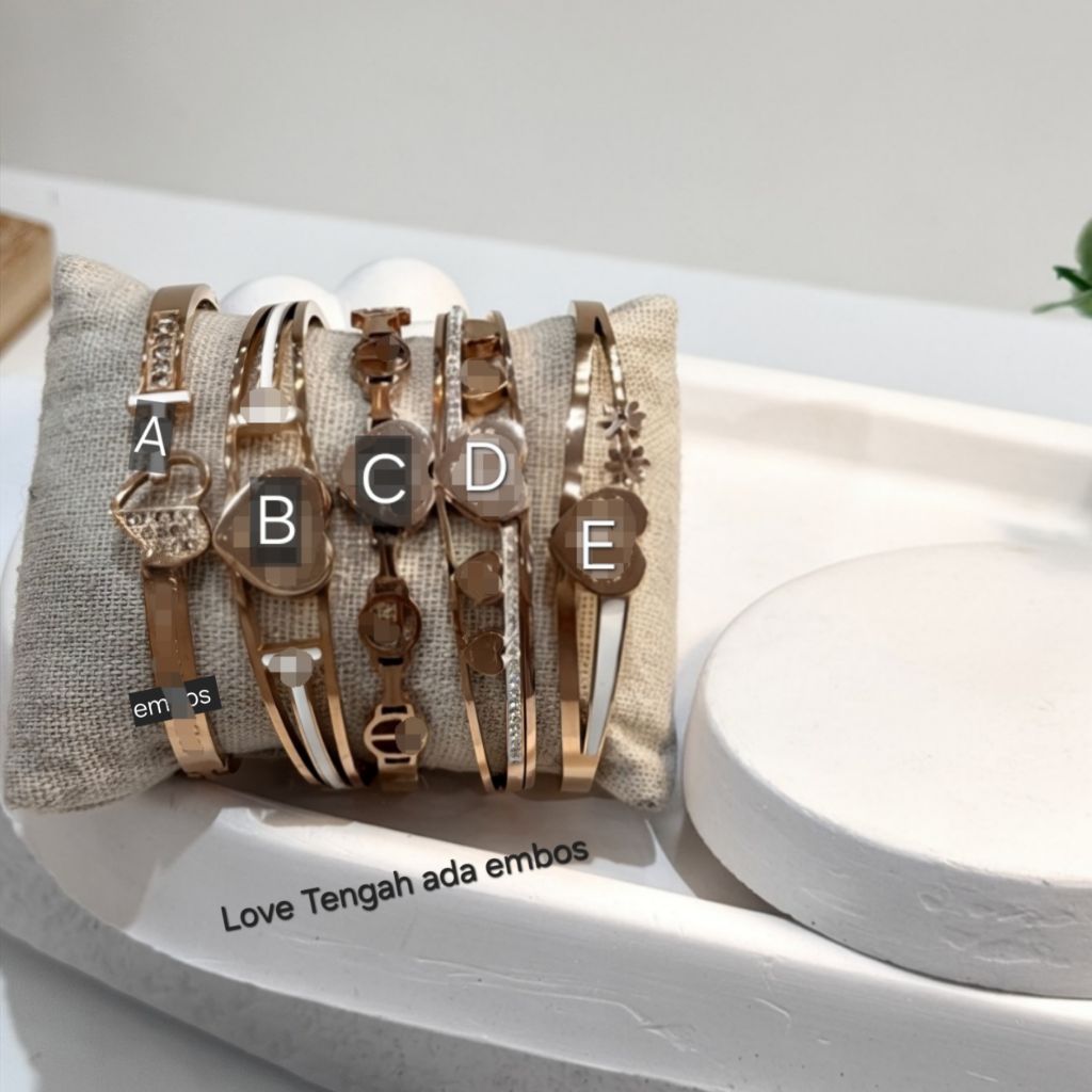 Gelang Titanium asli Kilau Mirip emas asli huruf h gold Premium Quality Anti karat Bracelet Stainles