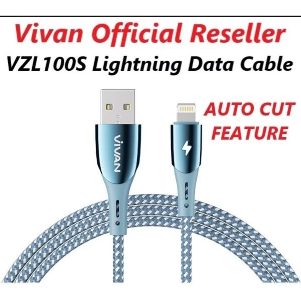VIVAN VZL100S Lightning Kabel Data Cable Auto Smart Power Off