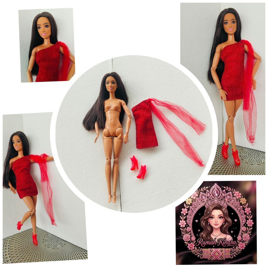 Barbie Doll MTM Set Baju dan Sepatu Preloved.