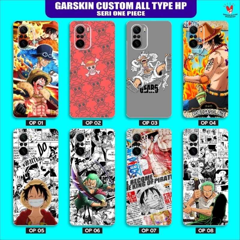 

[COD] Garskin Stiker Back Anime One Piece Luffy Onepiece Untuk Semua Type Handphone Label Custom Presisi Terlaris