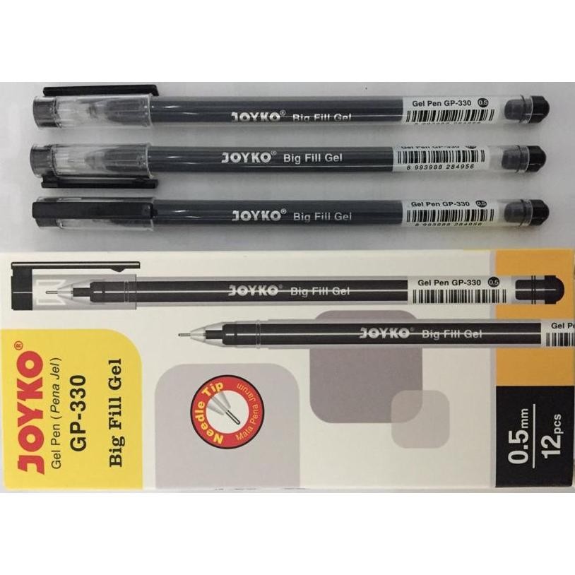 

Berkualitas (1 Pak Isi 12 Pcs) Gelpen Joyko Gp-330 Big Fill Gel 0.5 Hitam / Pulpen Pena Joyko Gp-330 (1 Pak/12) Berkualitas