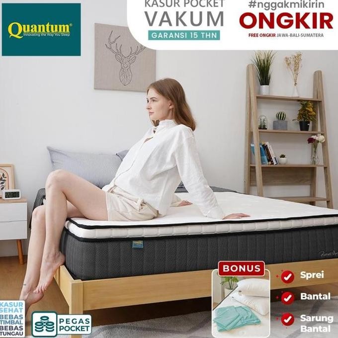 Kasur Pocket Vakum Quantum - Bonus Sprei & Bantal