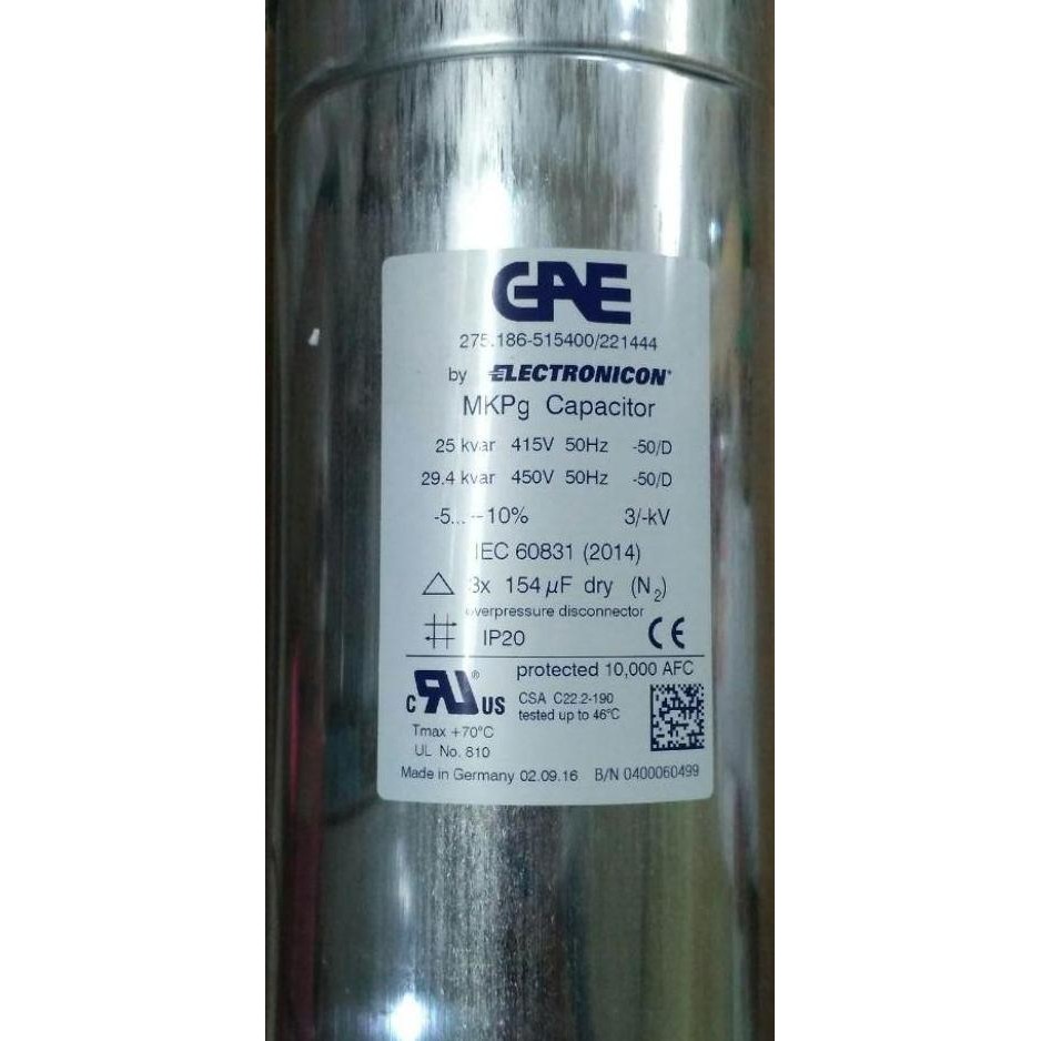 Bst Ready Capasitor Bank Gae Mkpg 25 Kvar 415 V 3 X 154 Uf 3 Phase 50 Hz 25Kvar Best Seller