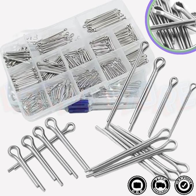 

Split Pen Cotter Pin Spipen 10 19 22 30 Mm Isi 175Pcs Clip Stainless Penjepit Kertas Rambut Mur Baut Allshop
