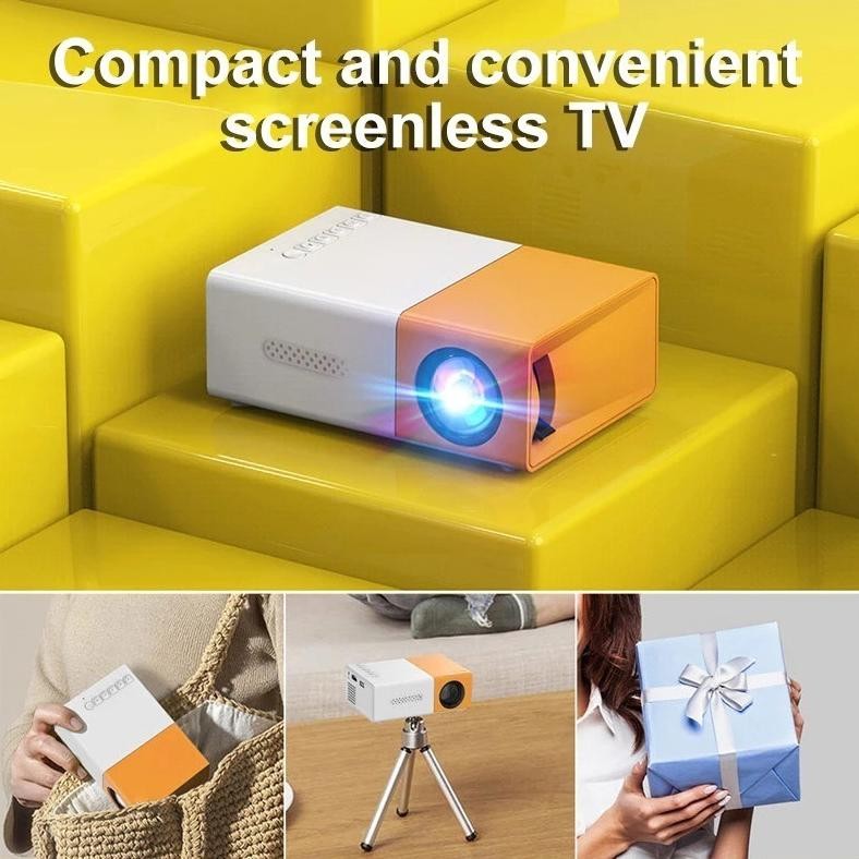 Manu Mini Proyektor Yg300 - Portable Home Theater Proyektor Mini Dengan Input Pc, Laptop, Usb/Sd, Av