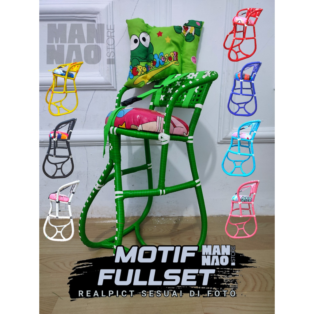 (SALE) EXCLUSIVE Paket Bangku Tempat Duduk Anak Kursi Rotan Jok Depan Boncengan Motor Matic Beat Var