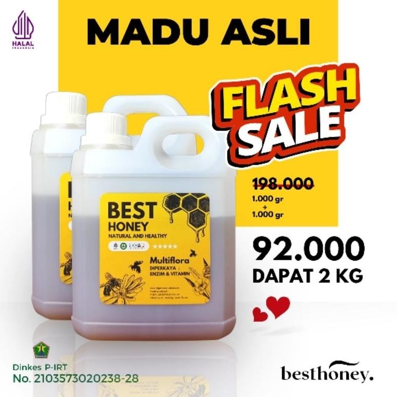 

(Terbaru) Best Honey - Madu Asli Paket Bundling Madu Multiflora Original 1kg (2pcs) (Terlaris)