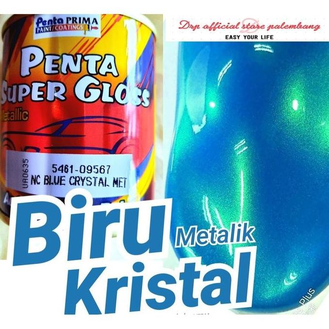 Kualitas terbaik] Cat Biru Kristal Penta Super Gloss NC Blue Crystal Met Metallic Metalik Metalic Cr