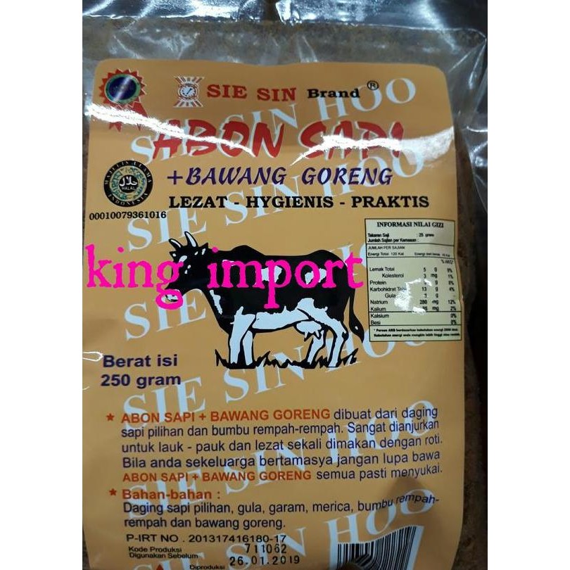 

Siesin Abon Sapi Plus Bawang Goreng 250Grsie Sin Abon