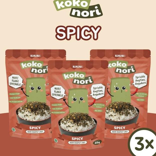 

3Pcs Koko N Abon Rumput Laut Tabur Spicy Seaweed Flake Kokobi