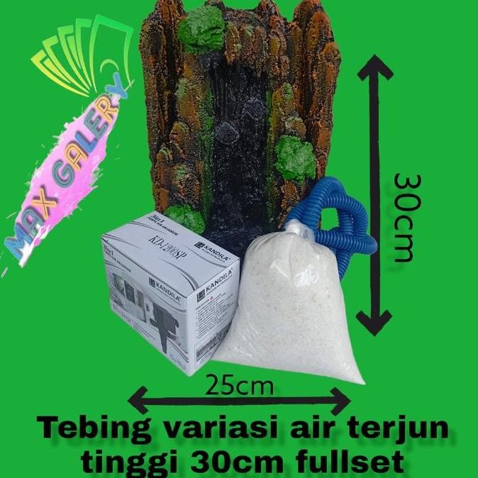 Hiasan Aquarium Tebing Air Terjun Tinggi 30Cm Ornamen Id