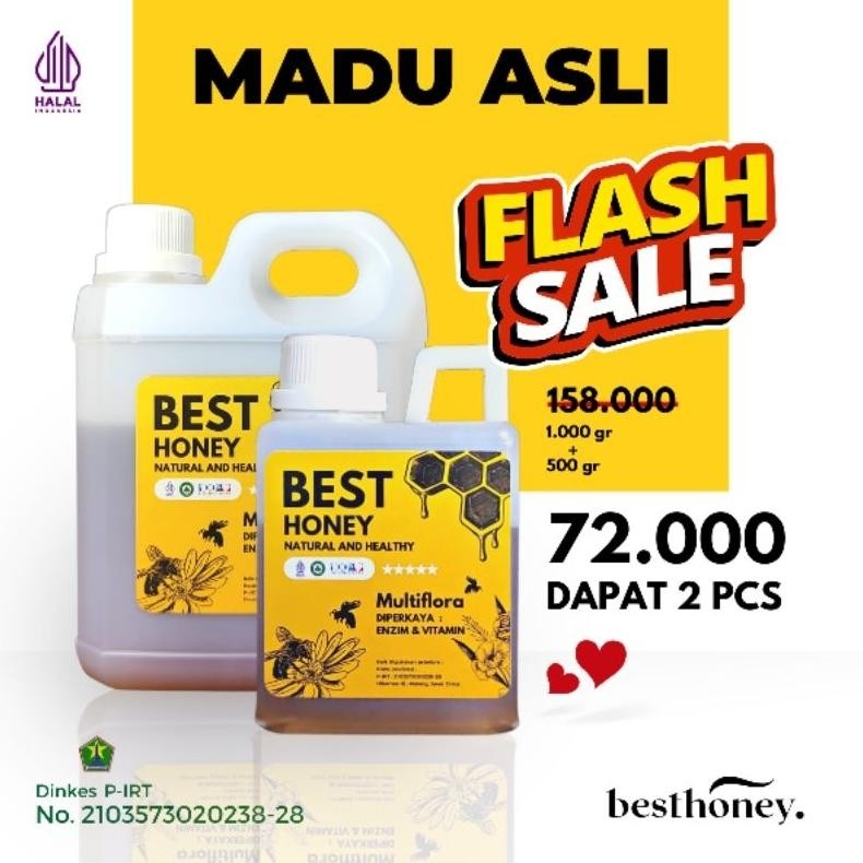 

(Terbaru) Best Honey Paket Bundling Madu Multiflora 1kg dan 500gr (Terlaris)