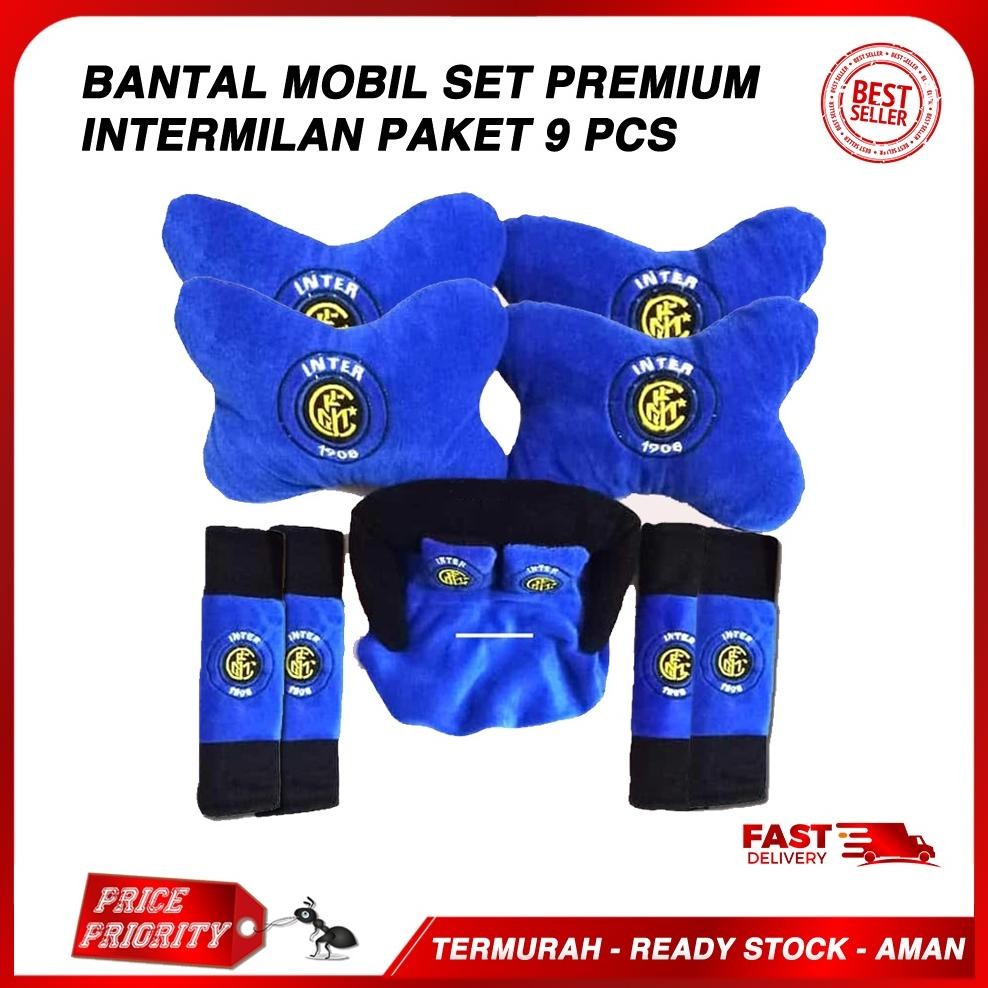 (Terbaru) AKSESORIS BANTAL MOBIL MOTIF INTERMILAN INTER MILAN SET 9PCS BANTAL JOK (Terlaris)